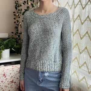 American Eagle Blue Black Knit Sweater